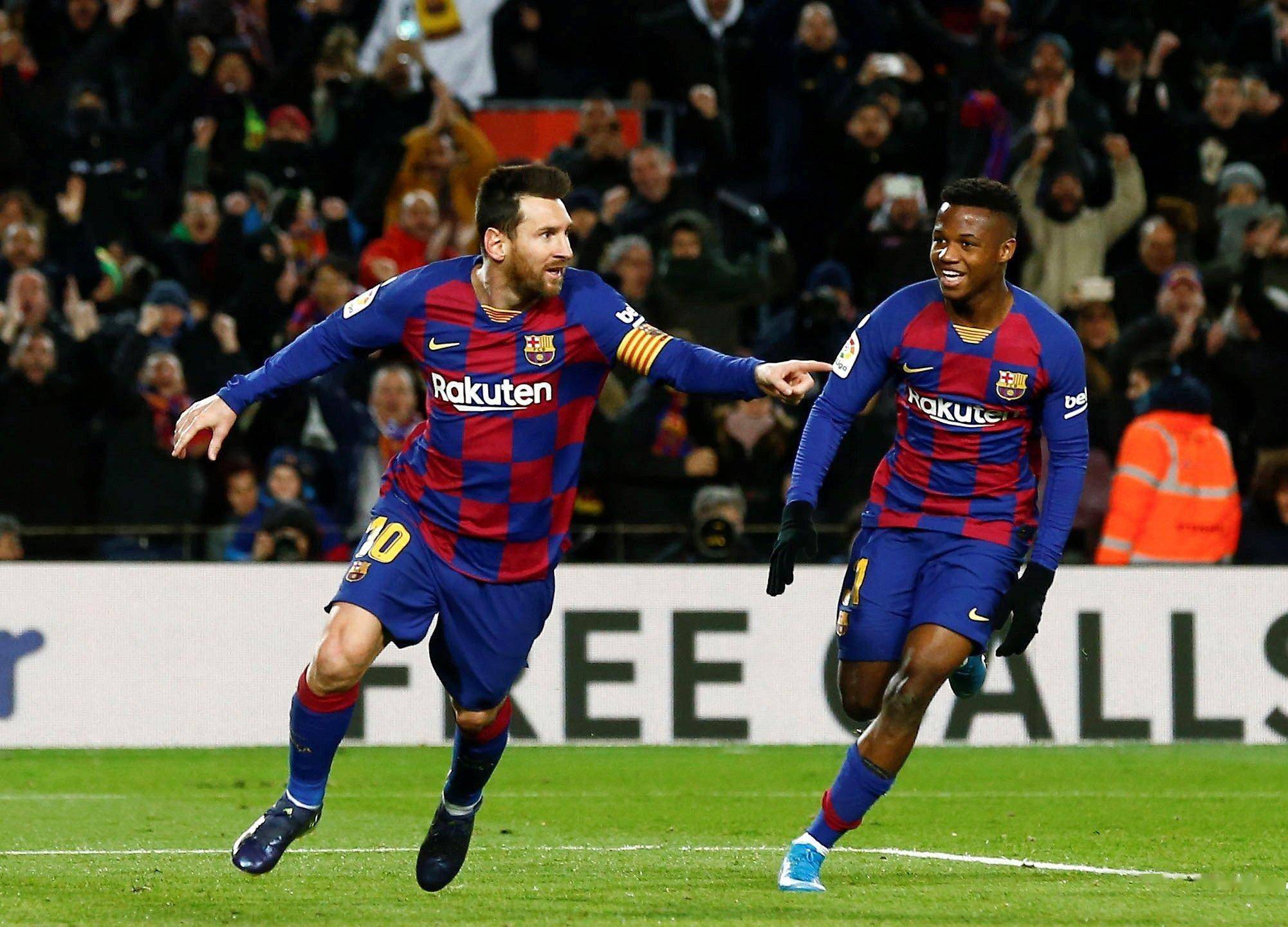 巴塞罗那大胜西班牙人，梅西攻入三球