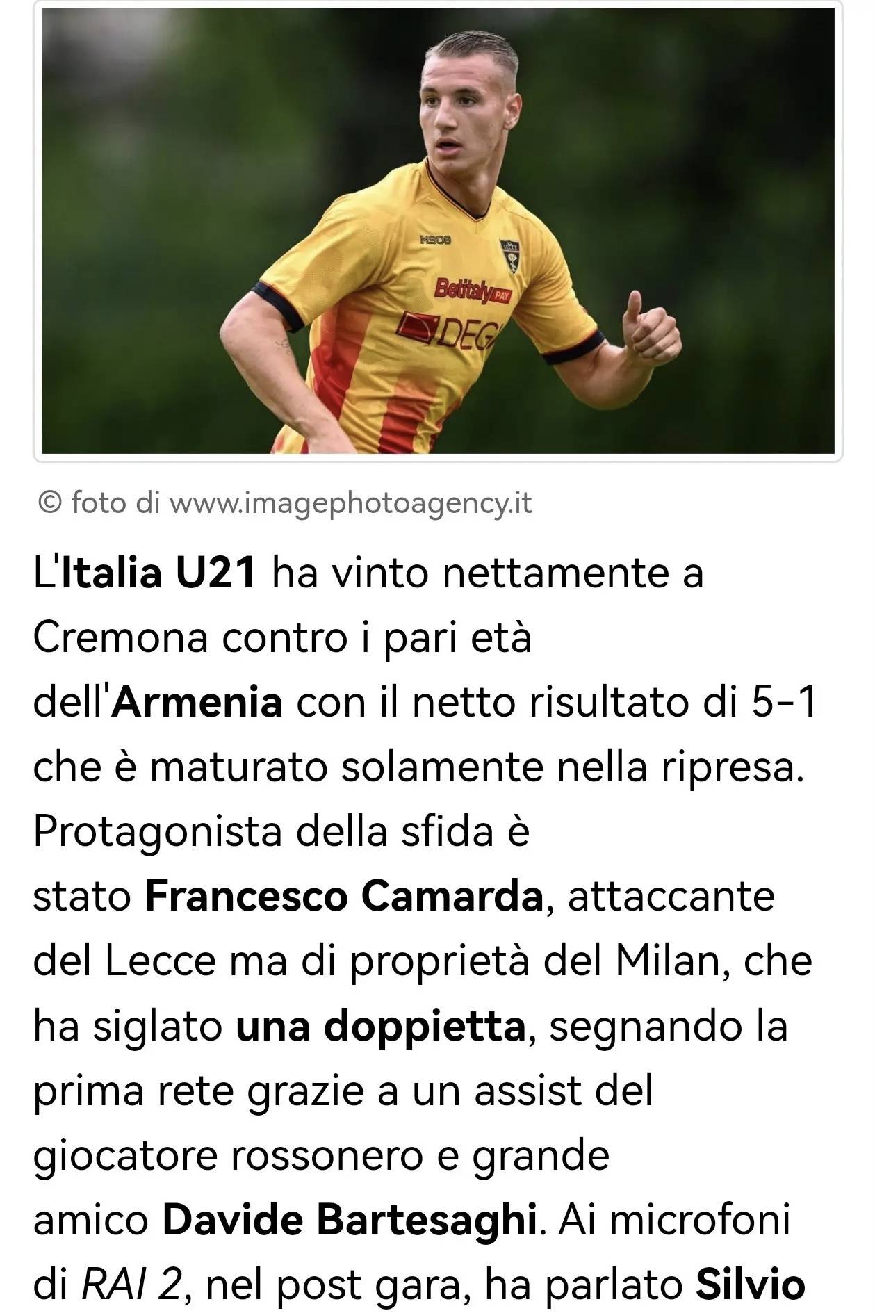 AC米兰中场梅开二度，助球队取得大胜的简单介绍